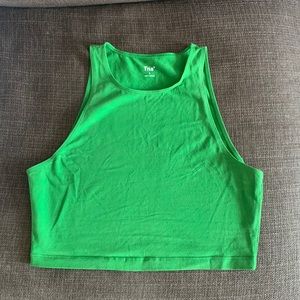 Green TNA fitted cropped tank top